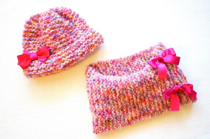 cocoikuニットキャップ＆スヌードpink